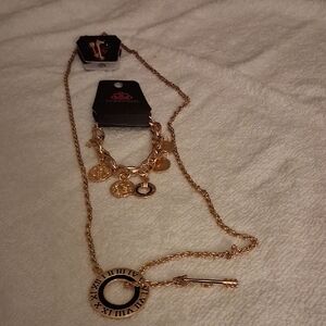 Gold Necklace and Bracelet Set